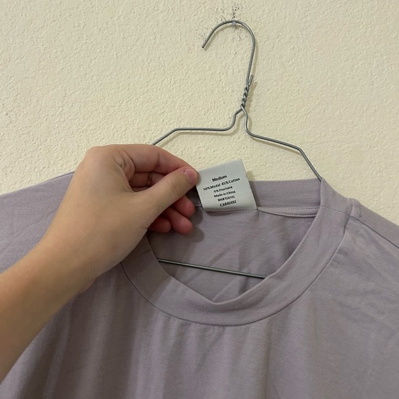Varley Venice Easy Tee Lavender Womens Size Medium Cotton Stretch Casual Comfort - Picture 5 of 9
